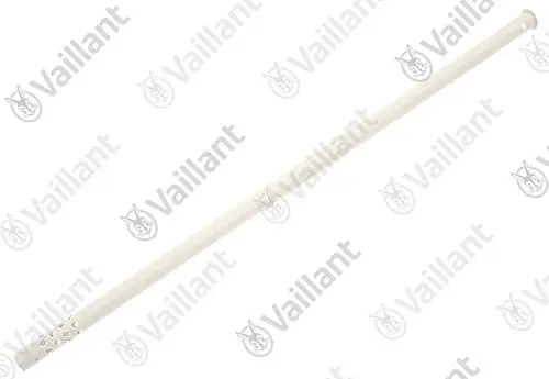 Vaillant Rohr mit durchgehender, weißer Oberfläche und gelochtem Ende, geeignet für bestimmte Heizungsanwendungen.